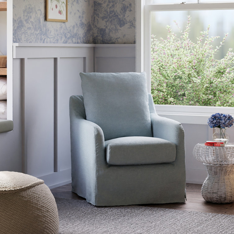 Slipcovered swivel glider chair sales